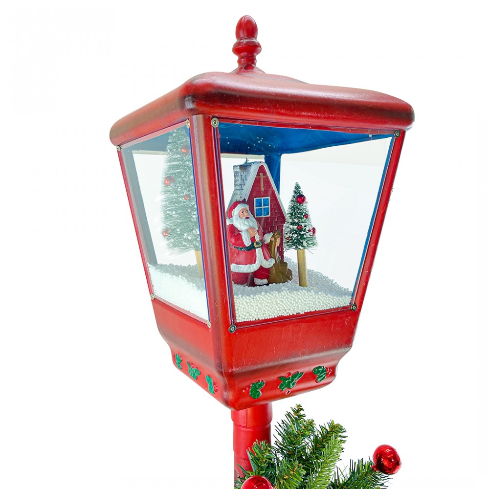 Lampione Rosso Natale H195 cm Decorazione...