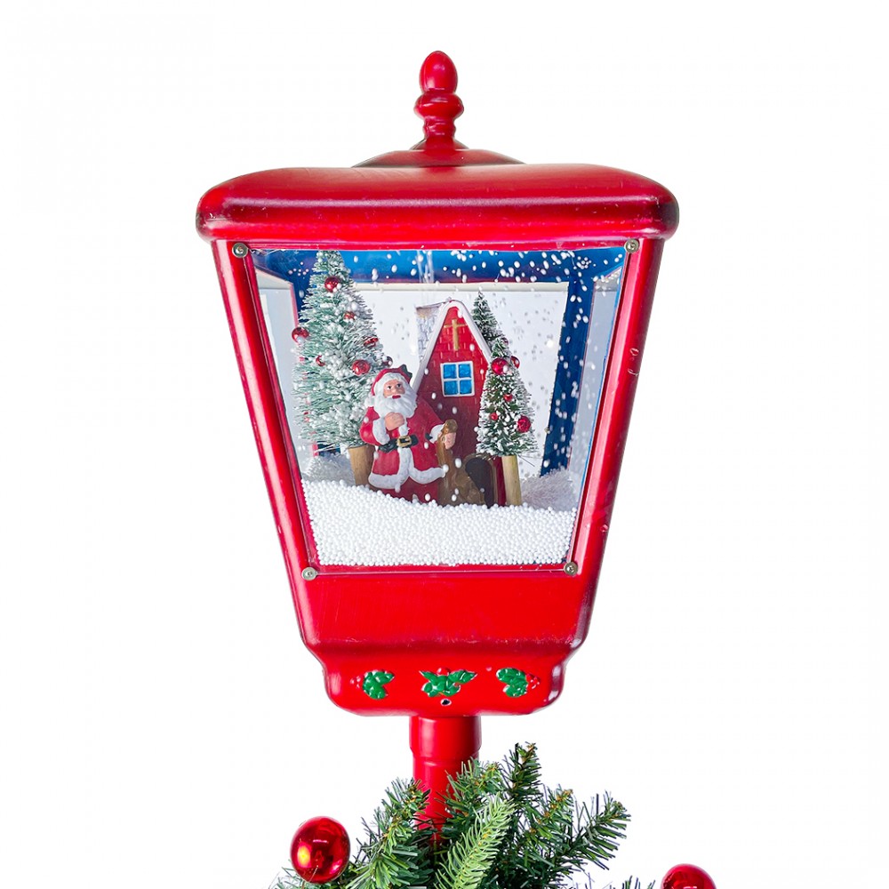 Lampione Rosso Natale H195 cm Decorazione...