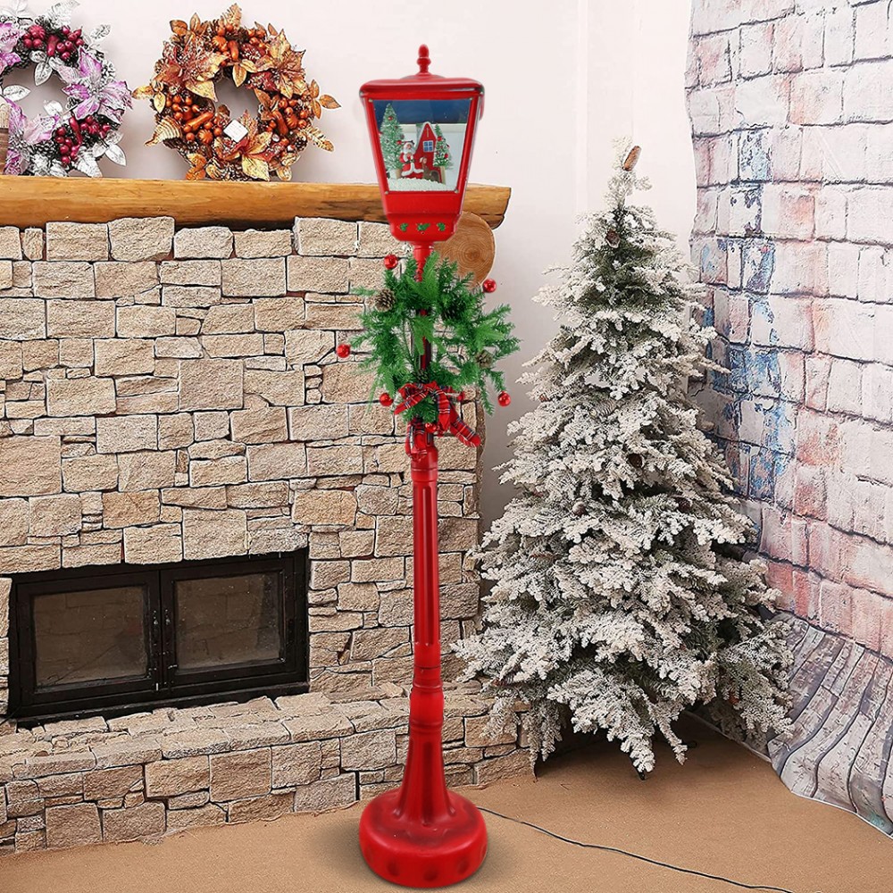 Lampione Rosso Natale H195 cm Decorazione...