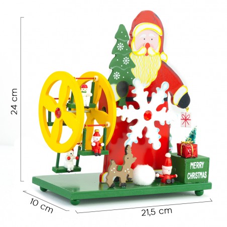Ruota Panoramica Carillon a Forma di Babbo Natale 740282 Musica Movimento Corda
