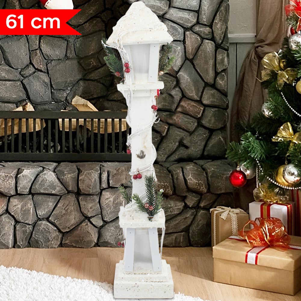 Lampione Di Natale 662430 In Legno Bianco...