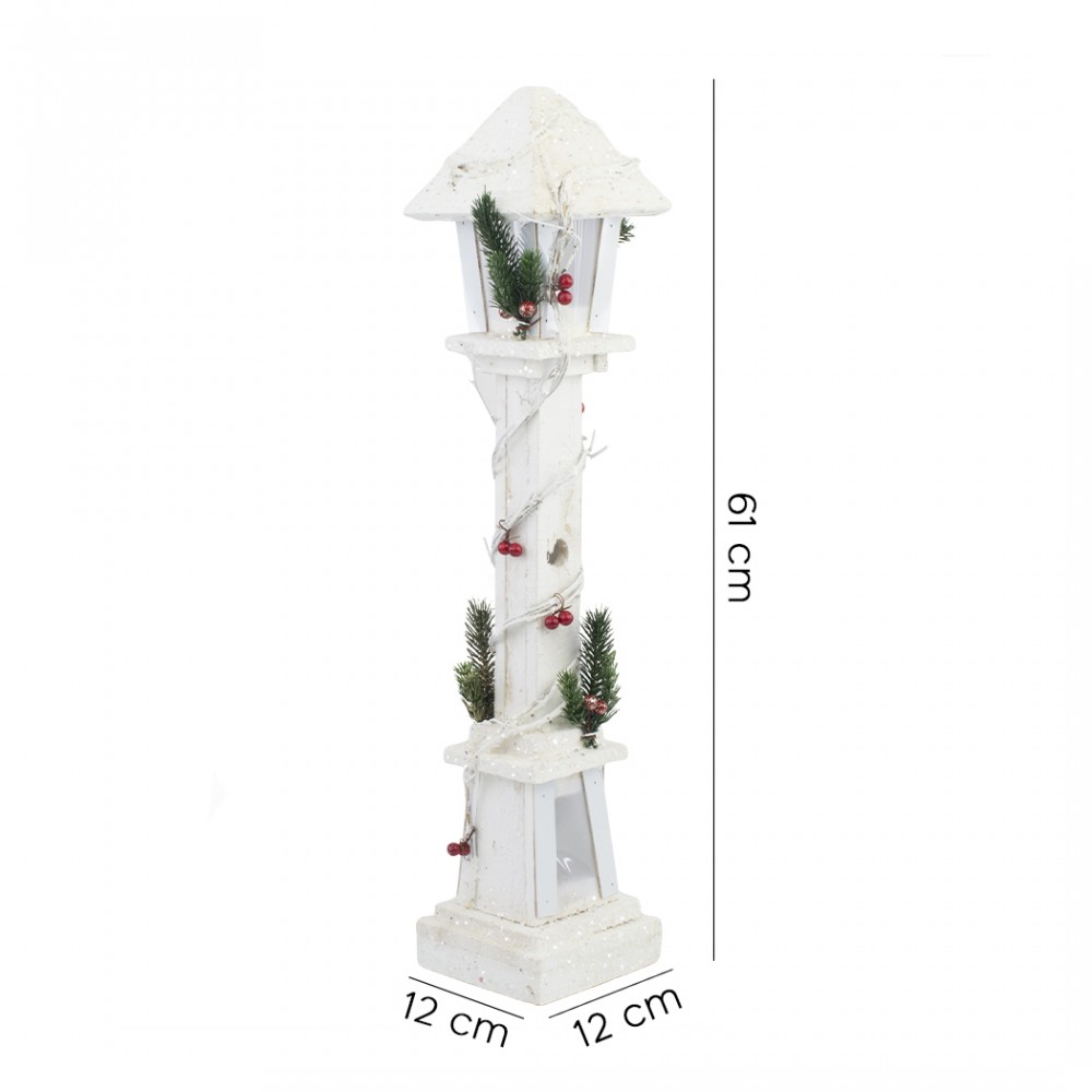 Lampione Di Natale 662430 In Legno Bianco...