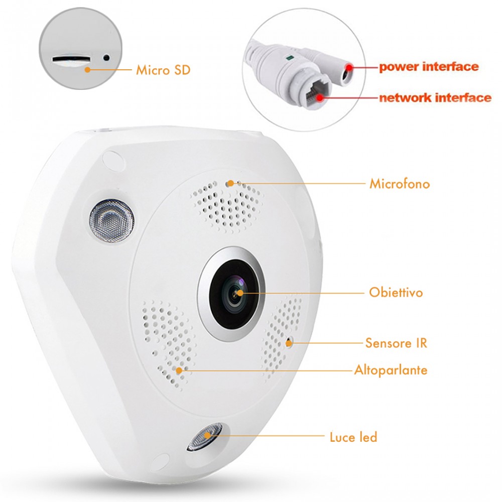 Telecamera di Sorveglianza Panoramica 3D VR CAM...