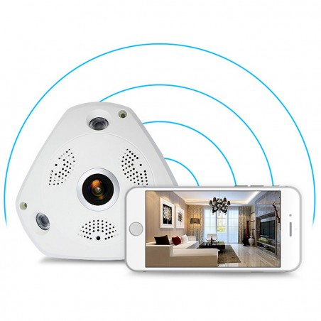 Telecamera di Sorveglianza Panoramica 3D VR CAM Visuale 360° Audio Wirless Wifi