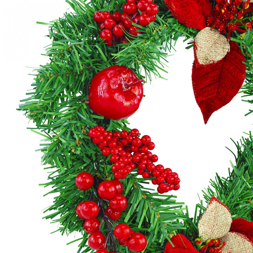 Ghirlanda Dietroporta Natalizia Tonda 35cm Ramo...