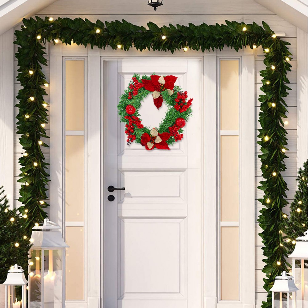 Ghirlanda Dietroporta Natalizia Tonda 35cm Ramo...