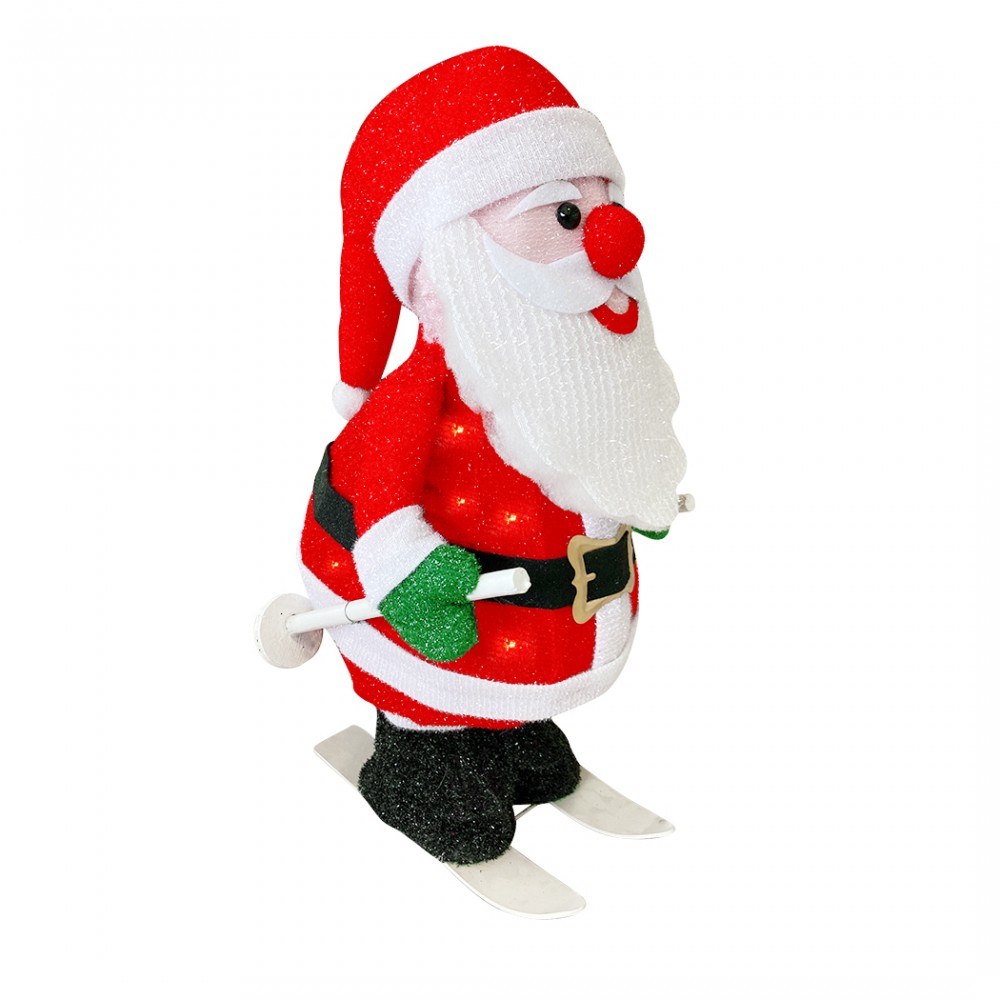 Image of Babbo Natale con Scii 401001 Luci e Movimento Decorazione Natalizia 20X30X61 cm