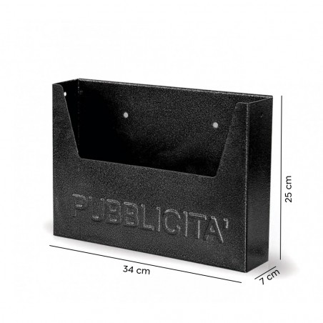 Cassetta per Pubblicità Iron Black Art. 714 in Ferro Verniciato Nero 34x7x25 cm
