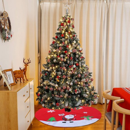 Tappeto per Albero di Natale 093581 con Vari Personaggi 100cm Gonna Base Albero