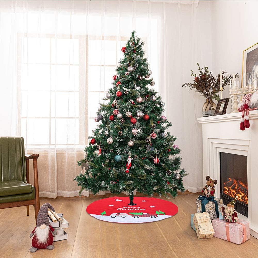 rosso Poliestere ornamento per la casa feste Vosera Tappetino per base dell’albero di Natale Beige 122 x 122 x 1 cm 