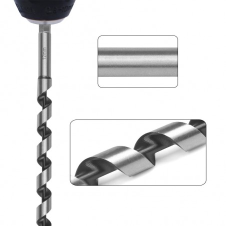 Punte per Legno 6 Pezzi Attacco Esagonale da 6 a 16 mm in Box Lunghezza 23 cm