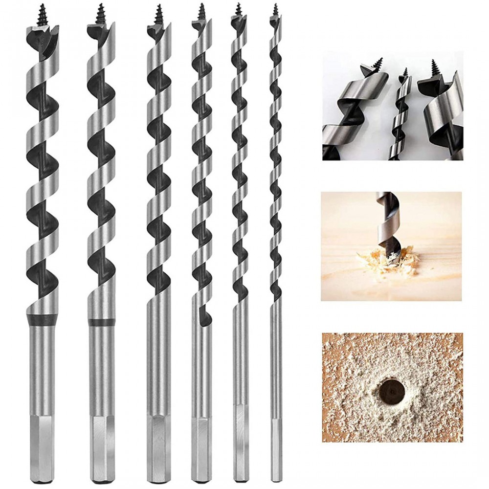 Punte per Legno 6 Pezzi Attacco Esagonale da 6...