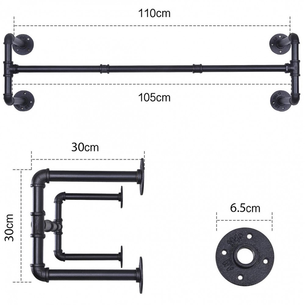 Barra Appendiabiti a Muro Salvaspazio Multiuso...