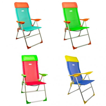 Sdraio pieghevole colorata ONSHORE 429396 schienale reclinabile alluminio