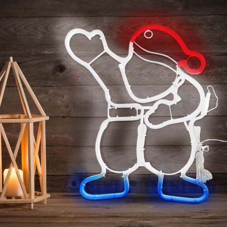 Babbo Natale Luminoso da Parete Neon 40x47cm Luce Fredda Decorazione Natalizia