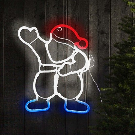 Babbo Natale Luminoso da Parete Neon 40x47cm Luce Fredda Decorazione Natalizia