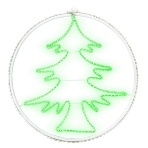 Albero di Natale Da Parete Neon 60x60cm Luce Fredda...