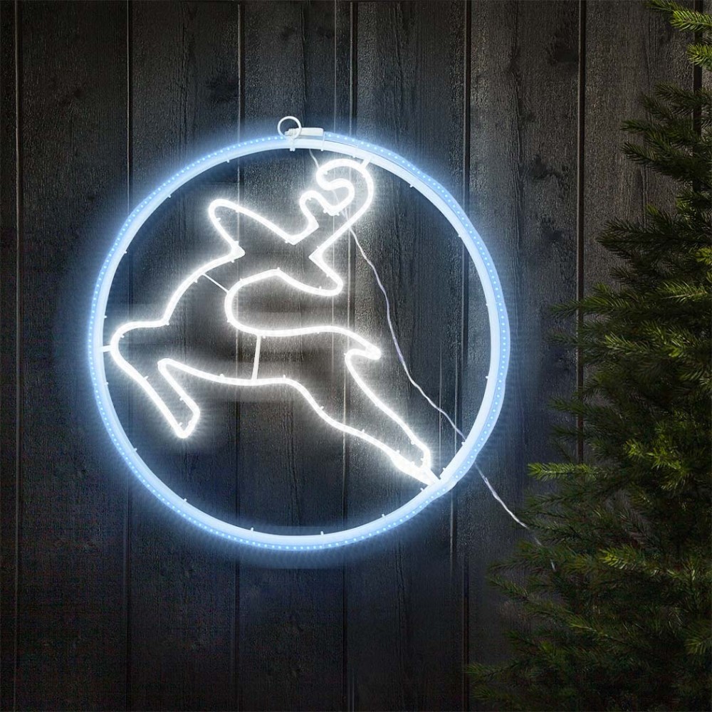 Renna Luminosa Da Parete Neon 60x60 cm Luce...