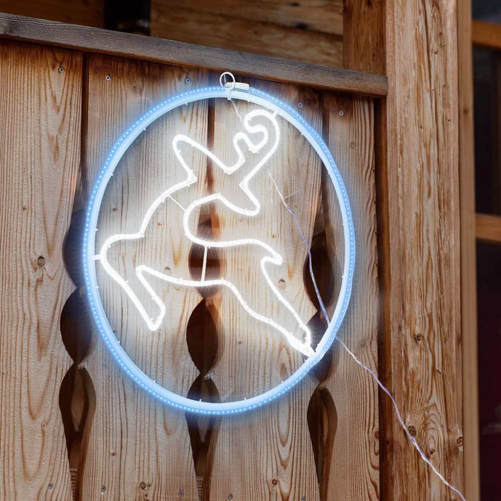 Renna Luminosa Da Parete Neon 60x60 cm Luce...