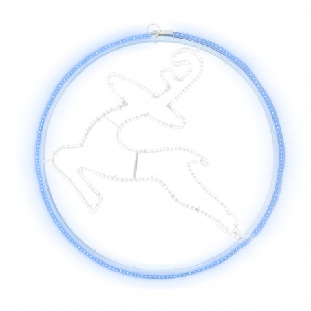 Renna Luminosa Da Parete Neon 60x60 cm Luce Fredda 480 Led Decorazione Natalizia