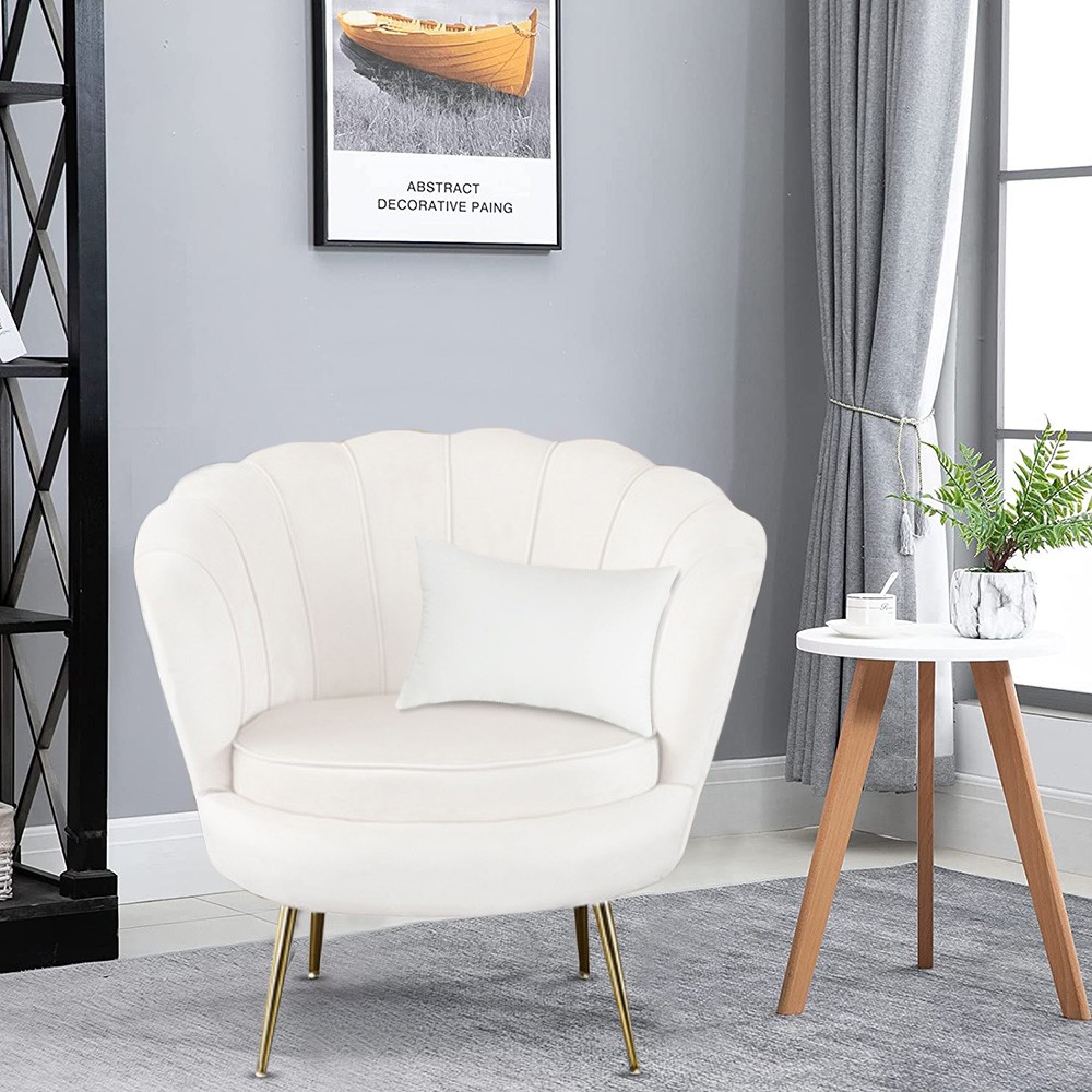 Poltrona a Conchiglia SOFIA in Velluto Vintage...