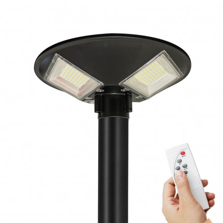 Faro Solare Stradale 031507 150W con Palo Curvo da Parete e Telecomando 42x12cm