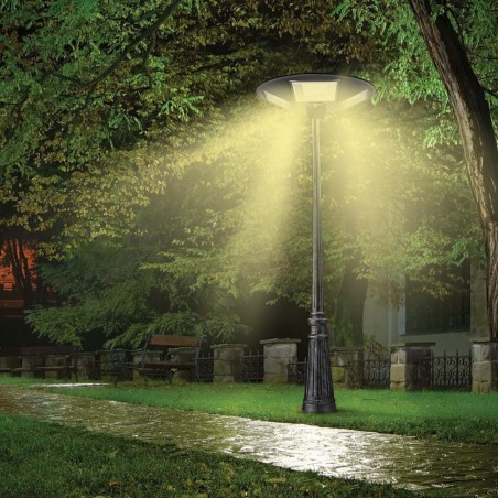 Faro Solare Stradale 053004 300W con Palo Curvo da Parete e Telecomando 55x13cm