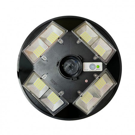 Faro Solare Stradale 042008 200W con Palo Curvo da Parete e Telecomando 46x13cm