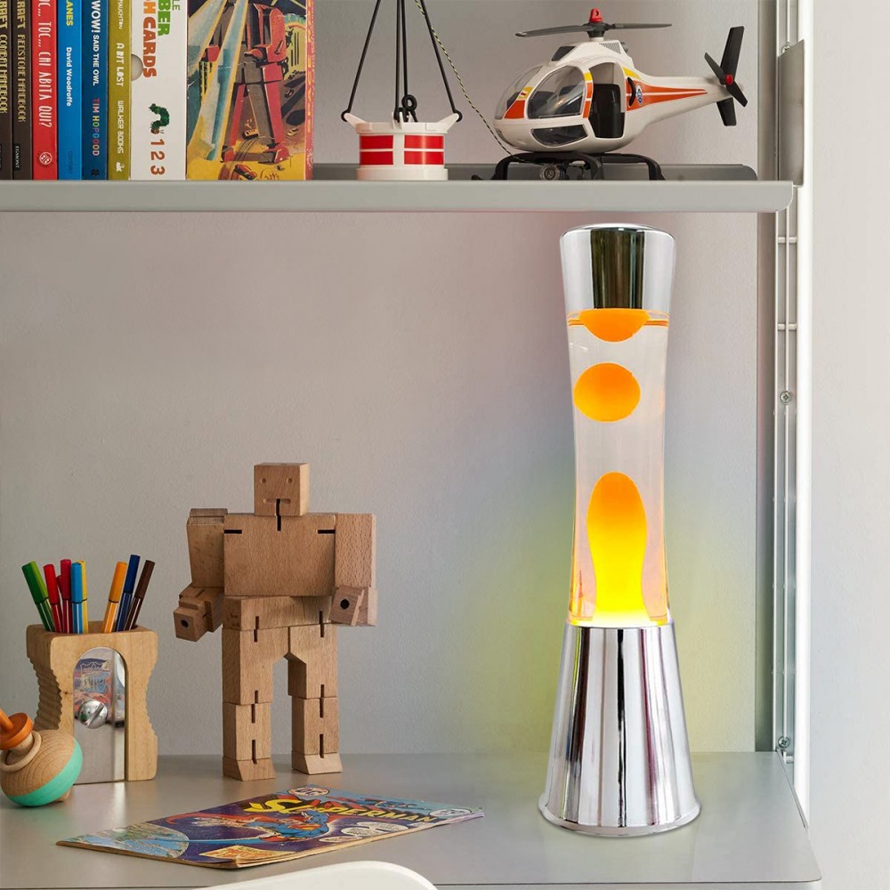 Lampada Lava Lamp 40 cm XL1771 Base Silver e...