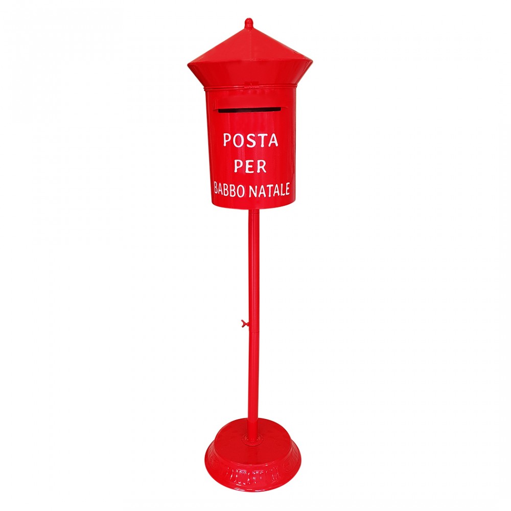 Cassetta della Posta Babbo Natale tonda 115cm Rossa 280034 Decorazione Natalizia