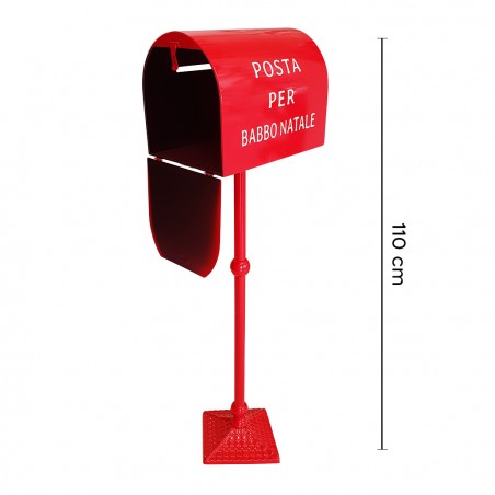 Cassetta della Posta di Babbo Natale 110cm Rossa 280032 Decorazione Natalizia