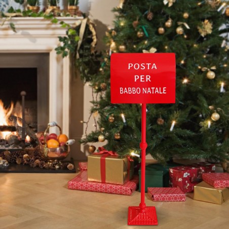 Cassetta della Posta di Babbo Natale 110cm Rossa 280032 Decorazione Natalizia