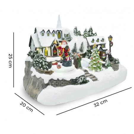 Villaggio Natalizio 361031 Giostra di Natale Luci Suoni e Movimento 32x20x25 cm