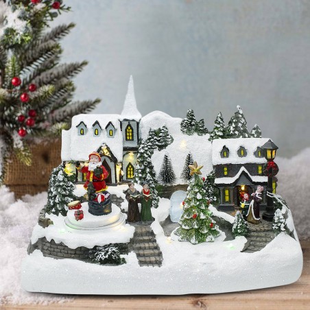 Villaggio Natalizio 361031 Giostra di Natale Luci Suoni e Movimento 32x20x25 cm