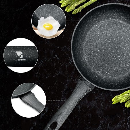 Set 3 Padelle Jordan 20 24 28 cm in Alluminio Forgiato Fondo Antiaderente 18966
