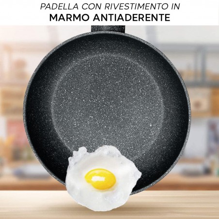 Set 3 Padelle Jordan 20 24 28 cm in Alluminio Forgiato Fondo Antiaderente 18966