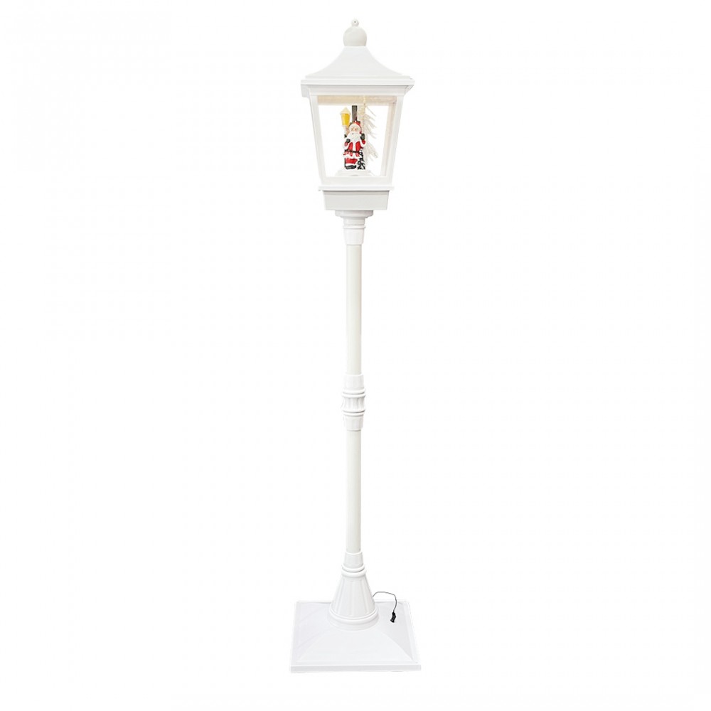 Lampione Bianco di Natale H180 Cm Decorazione con Musica e Mini Lucciole 364002
