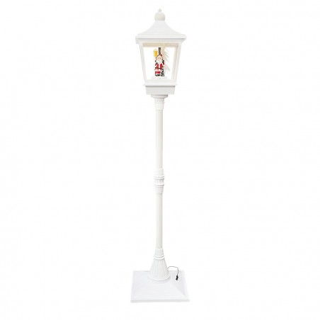 Lampione Bianco di Natale H180 Cm Decorazione con Musica e Mini Lucciole 364002