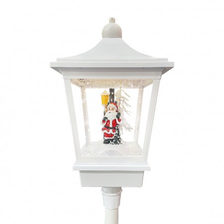 Lampione Bianco di Natale H180 Cm Decorazione con Musica e Mini Lucciole 364002