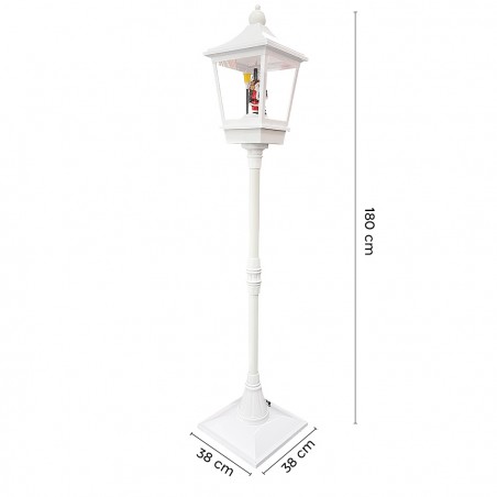 Lampione Bianco di Natale H180 Cm Decorazione con Musica e Mini Lucciole 364002