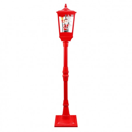 Lampione Rosso di Natale H135 Cm Decorazione con Musica e Mini Lucciole 34003