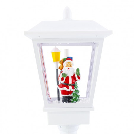 Lampione Bianco Di Natale 243026 Decorazione 58Cm Plastica Suoni Luci Movimento