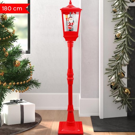 Lampione Rosso Di Natale H180 Cm Decorazione Con Musica E Mini Lucciole 364001