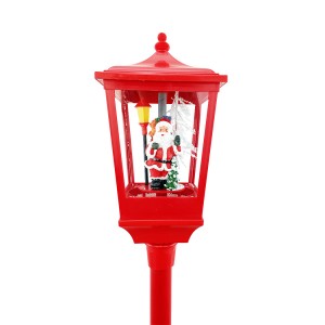 Lampione Rosso Di Natale H180 Cm Decorazione Con Musica E... 2