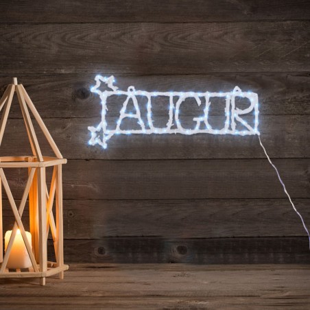 Scritta Luminosa 88 Led Auguri Luce Fredda da Parete 88SP-24 Natale 55x16 cm