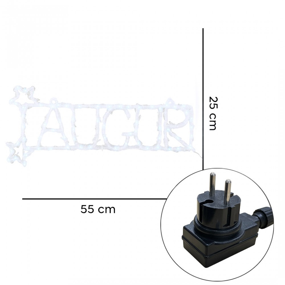Scritta Luminosa 88 Led Auguri Luce Fredda da...