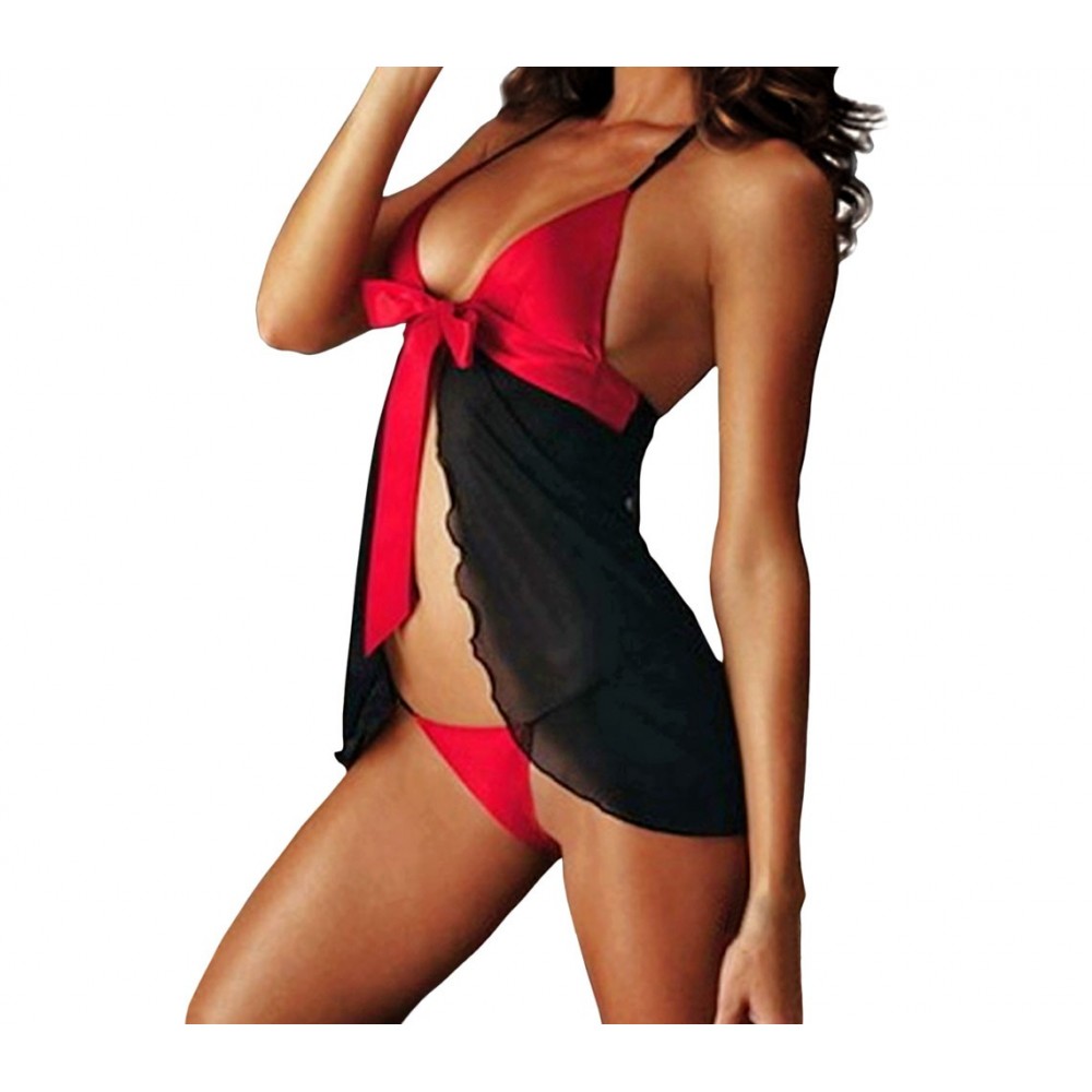 Completino babydoll mod VANDELIA by MWS AHEAD con bretelle regolabili e tanga incluso