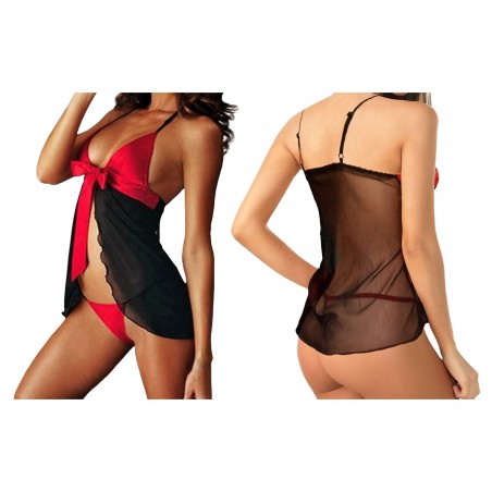 Completino babydoll mod VANDELIA by MWS AHEAD con bretelle regolabili e tanga incluso Completino babydoll mod VANDELIA by MWS AHEAD con bretelle regolabili e tanga incluso