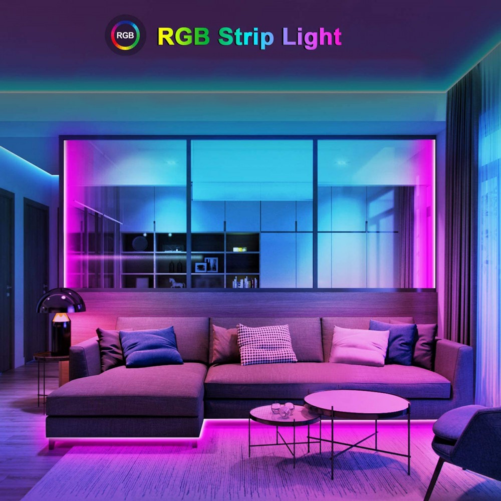 Strip LED 5050 RGB 5mt Luminosità Colore Ritmo...