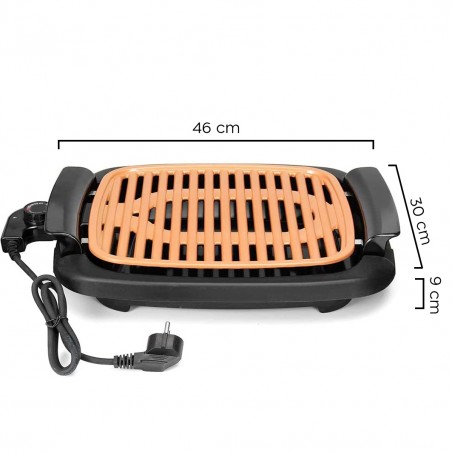 Barbecue Elettrico Antiaderente senza Fumo 1200W Raccogli grasso SMOKELESS Bbq